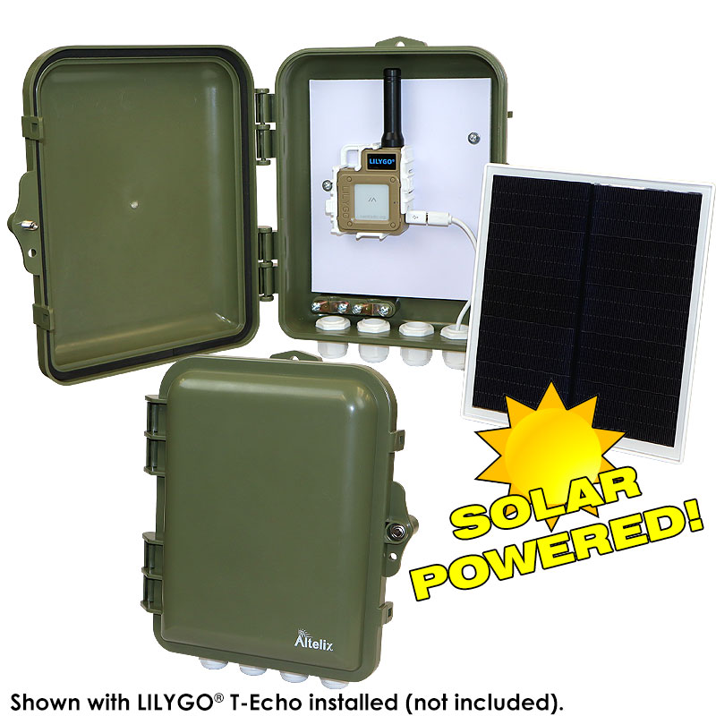 Altelix Solar Powered Weatherproof NEMA 4X Enclosure for LILYGO® T-Echo Wireless Module